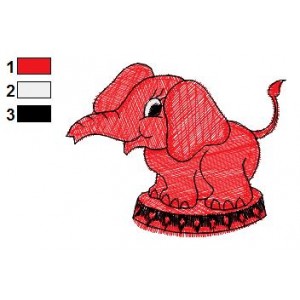 Animal Baby Elephant 01 Embroidery Design